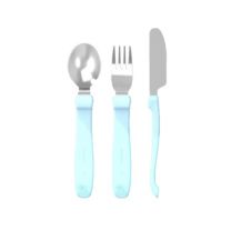 Set cubiertos Metal Twistshake Azul pastel