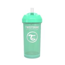 Twistshake Vaso Antiderrame con Pajita Verde pastel 360ml